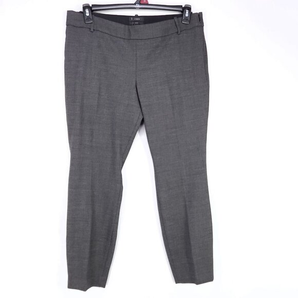 J.Crew Minnie Wool Blend Dress Pants Womens Size 12 Gray Side Zip Straight Leg - Picture 1 of 13